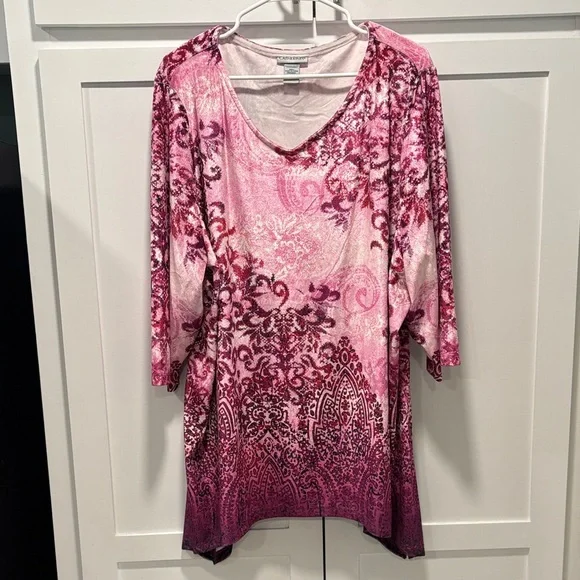 Catherines Pink and Purple Patterned Tunic - Picture 1 of 7